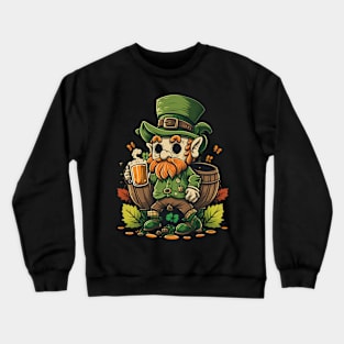 Cowboy gnome having beer Crewneck Sweatshirt